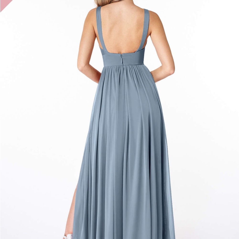 AZAZIE BELIZE
A-Line Pleated Mesh Floor-Length Dress Dusty Blue